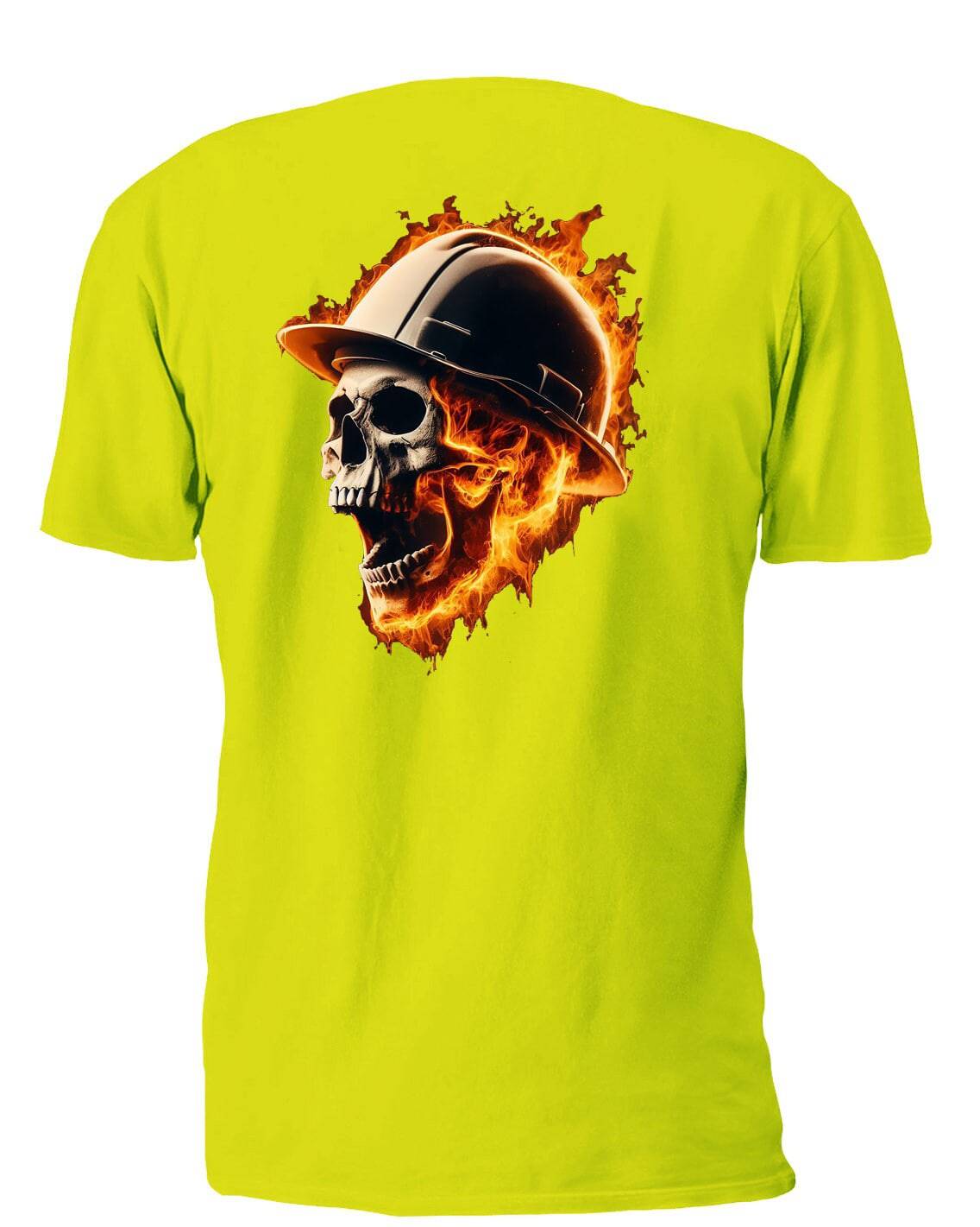 Flaming Construction Worker Skull - AllTrade Apparel