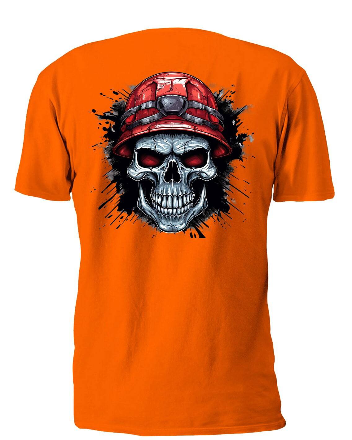 Angry Skull Wears Red Safety Hat - AllTrade Apparel