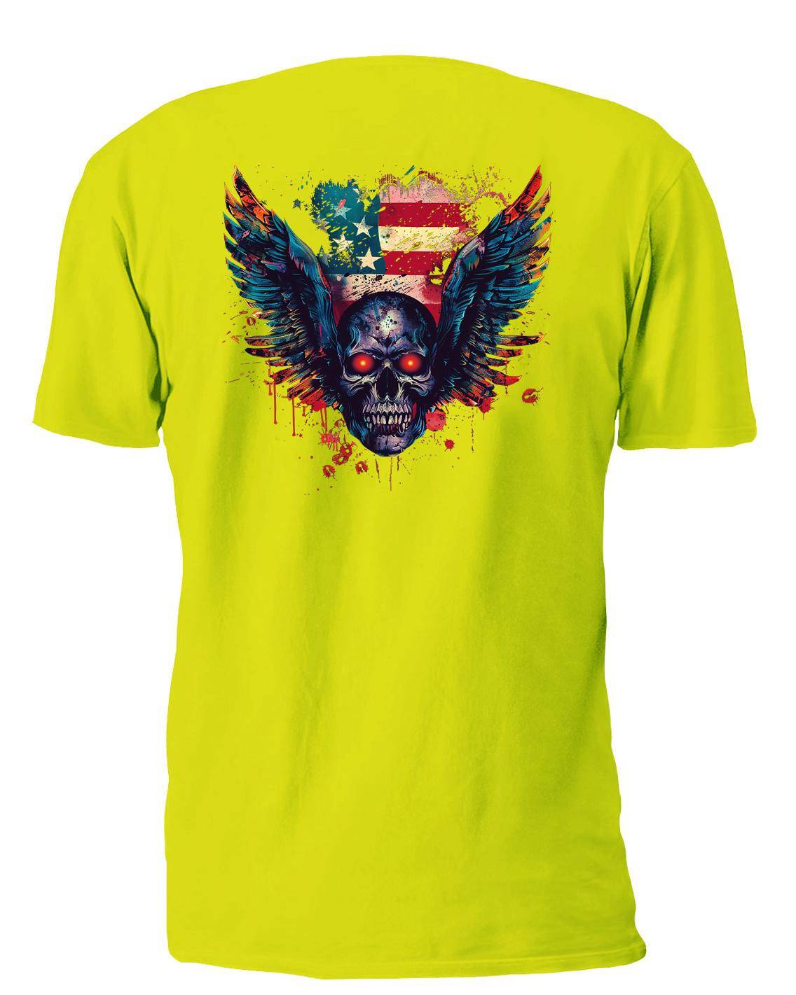 Winged Skull 3 T-Shirt, Longsleeve, Sweatshirt & Hoodie - AllTrade Apparel