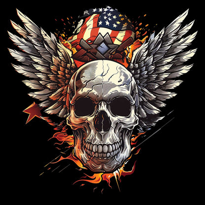Winged Skull 10 T-Shirt, Longsleeve, Sweatshirt & Hoodie - AllTrade Apparel