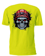 Angry Skull Wears Red Safety Hat - AllTrade Apparel