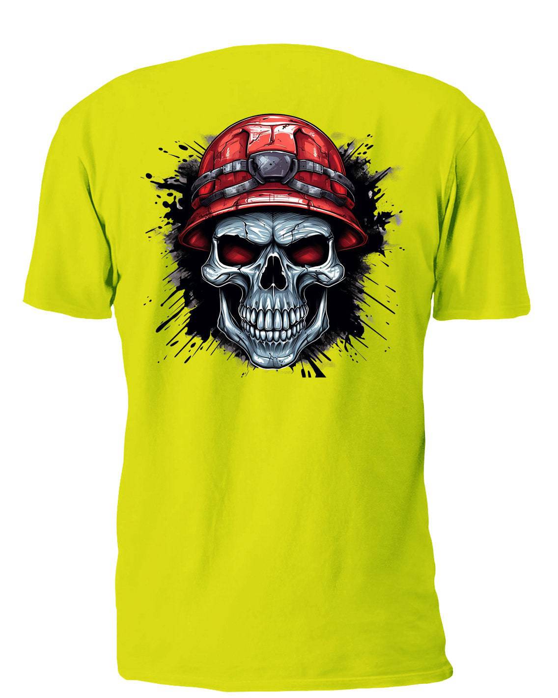 Angry Skull Wears Red Safety Hat - AllTrade Apparel