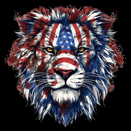 American Flag Lion Head 3 - AllTrade Apparel