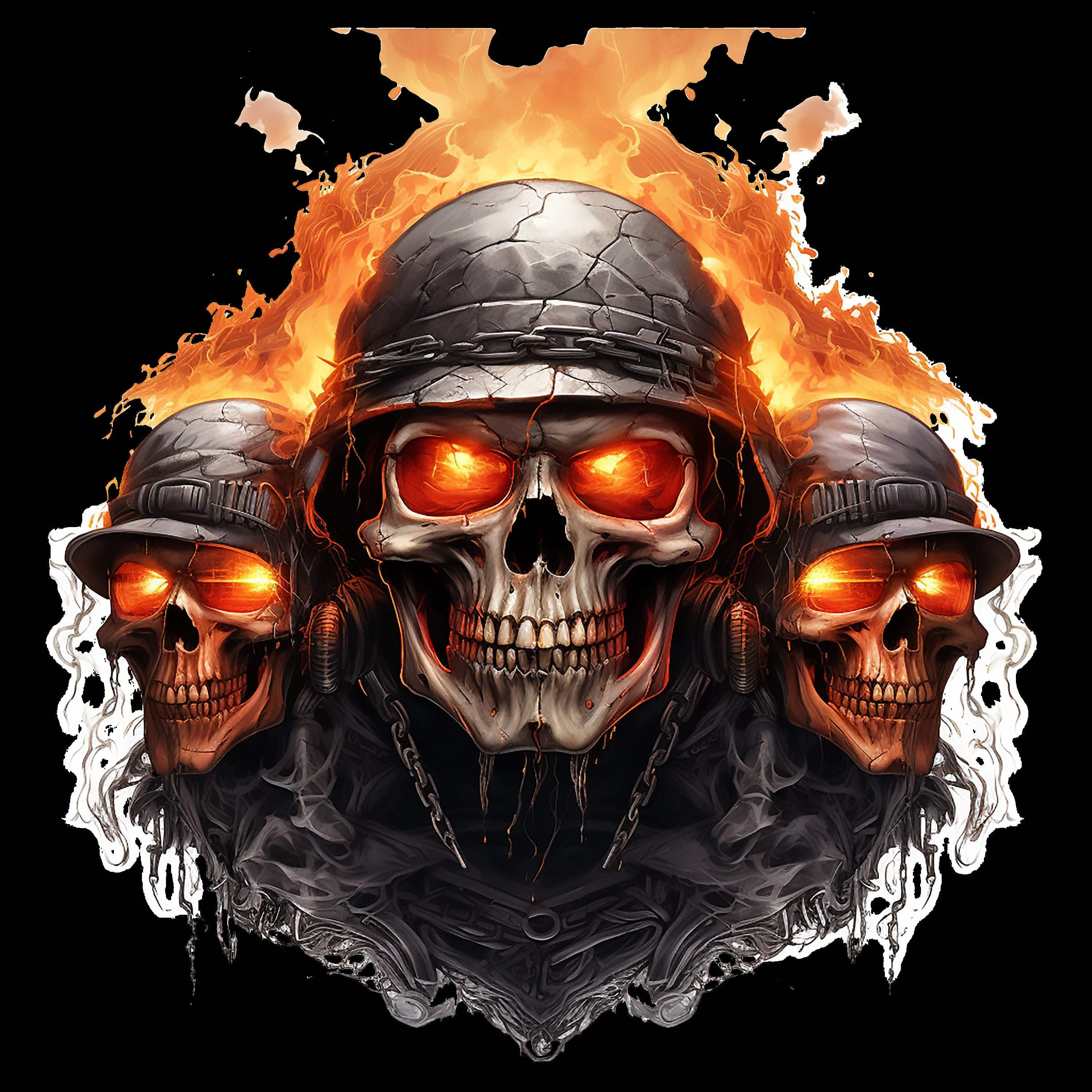 Three Burning Skull - AllTrade Apparel
