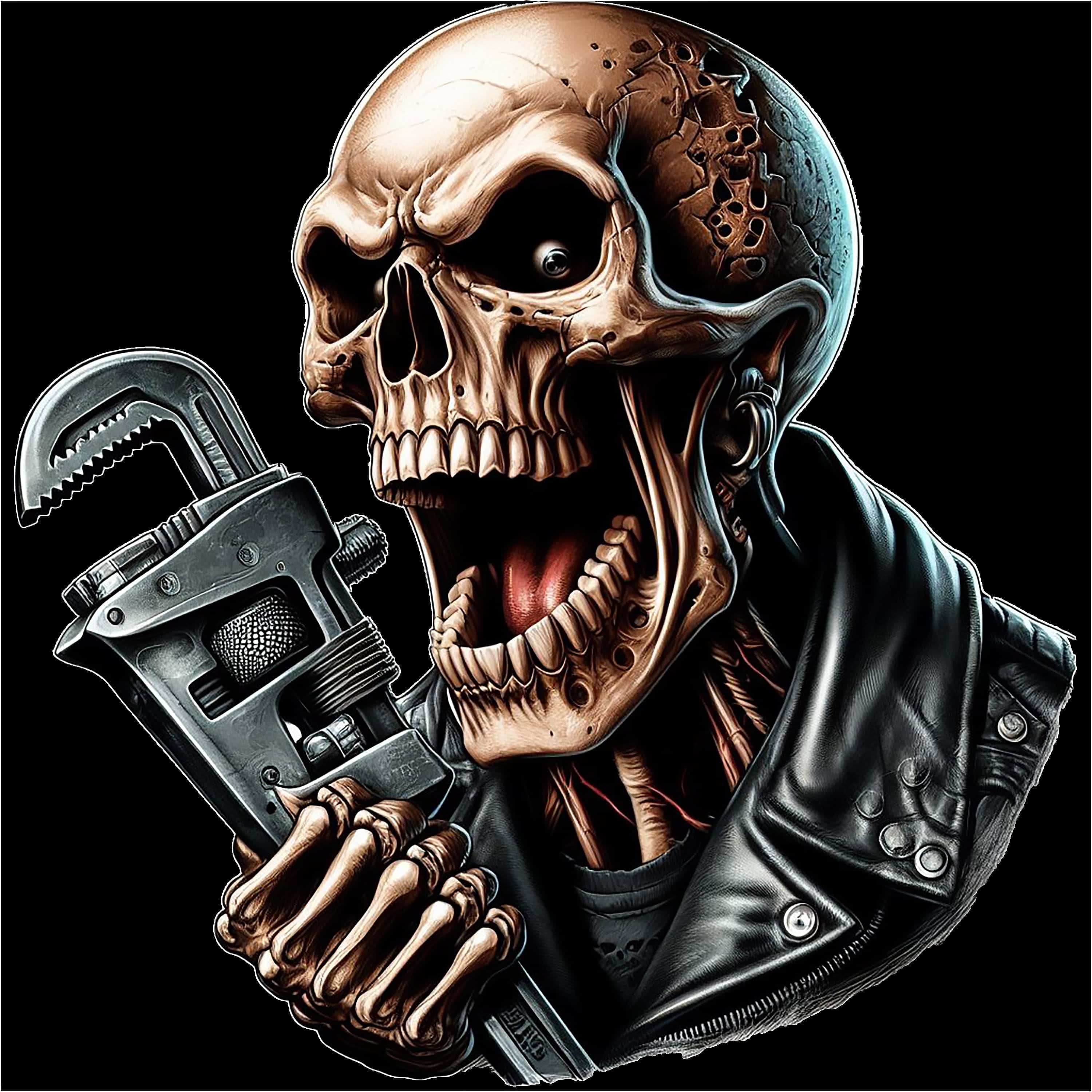 Skull Holding Wrench - AllTrade Apparel