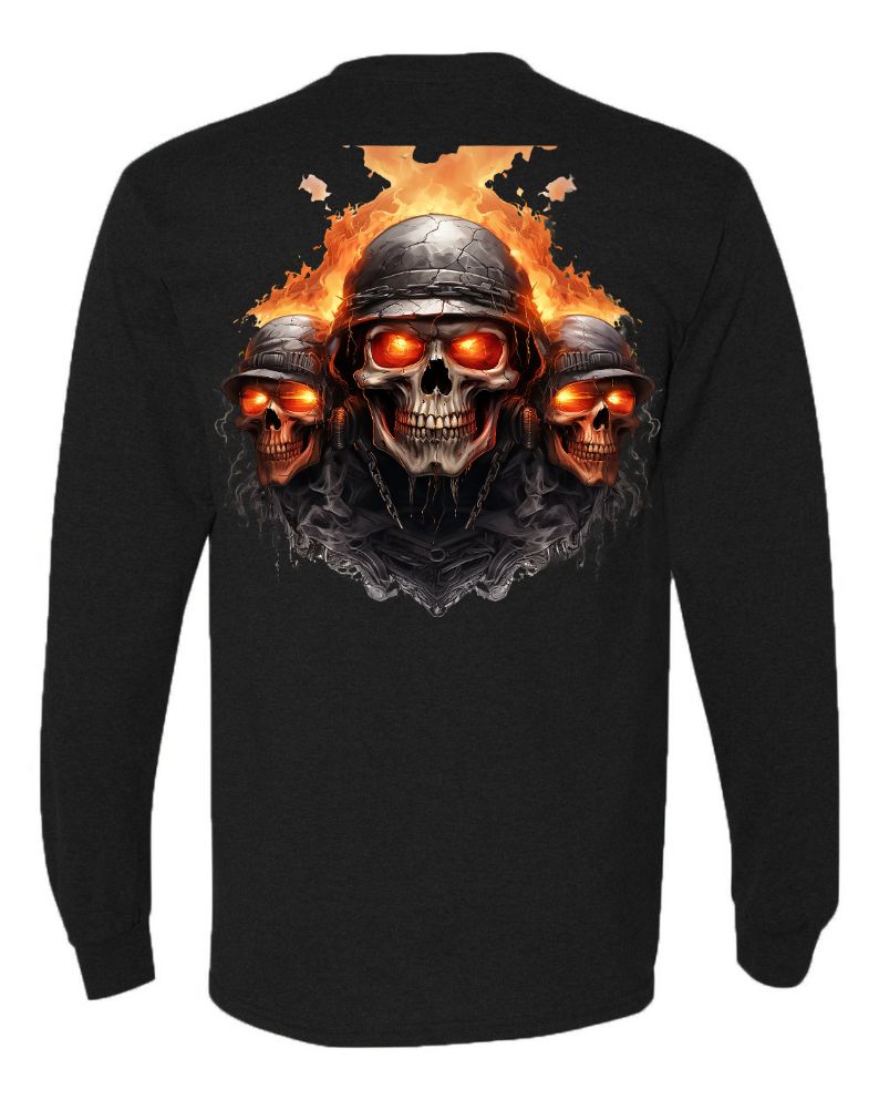 Three Burning Skull - AllTrade Apparel