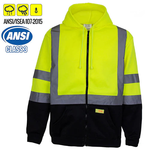 Class 3 Hi-Vis Full-Zip Hoodie - AllTrade Apparel