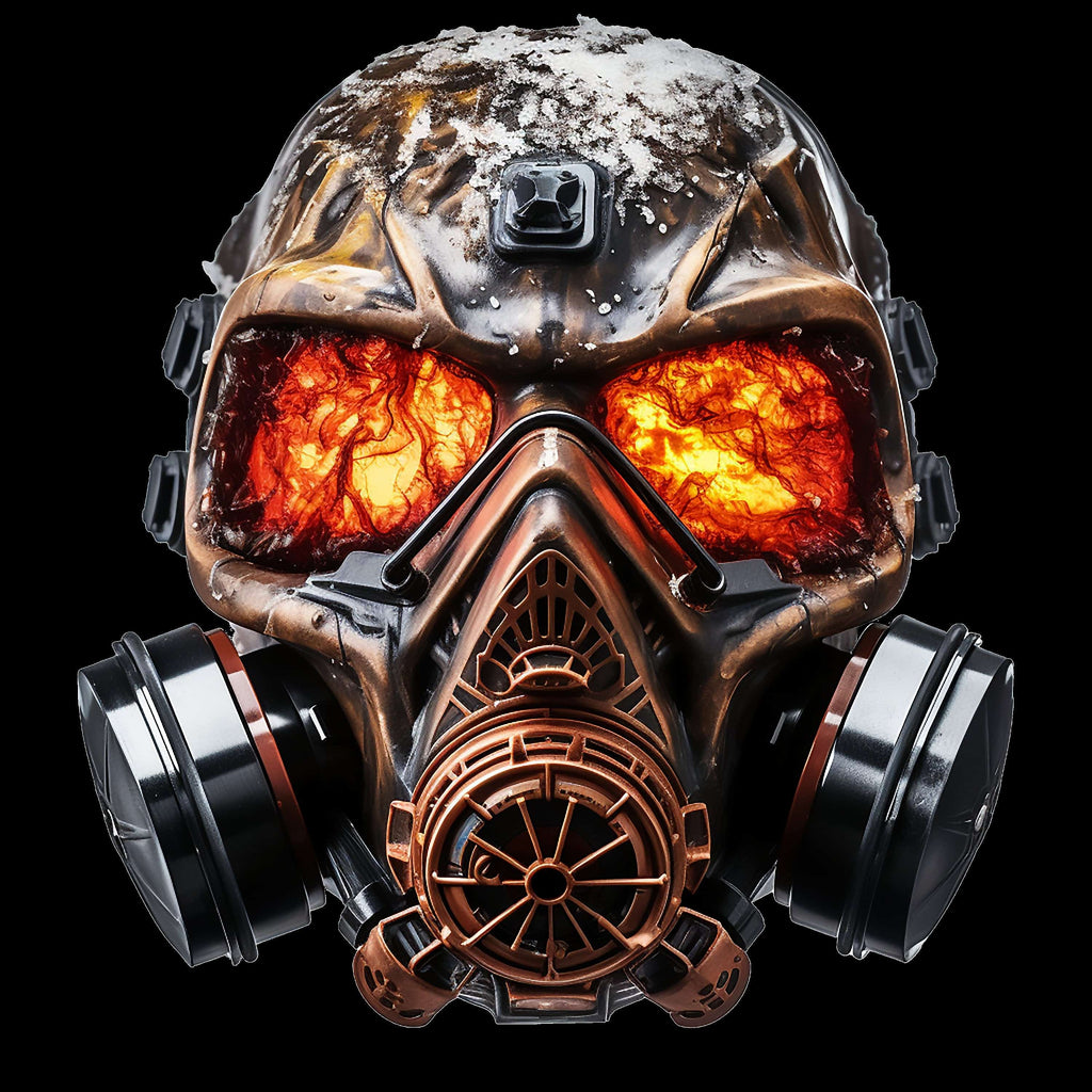 Burning Eyes Skull with Painter Mask - AllTrade Apparel