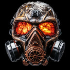 Burning Eyes Skull with Painter Mask - AllTrade Apparel