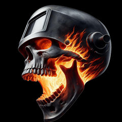 Burning Metal Skull