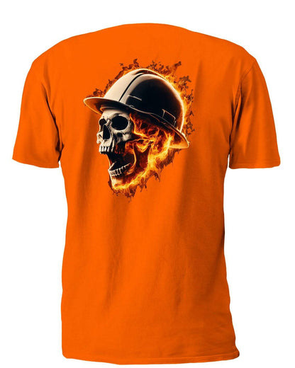 Flaming Construction Worker Skull - AllTrade Apparel