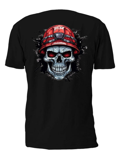 Angry Skull Wears Red Safety Hat - AllTrade Apparel