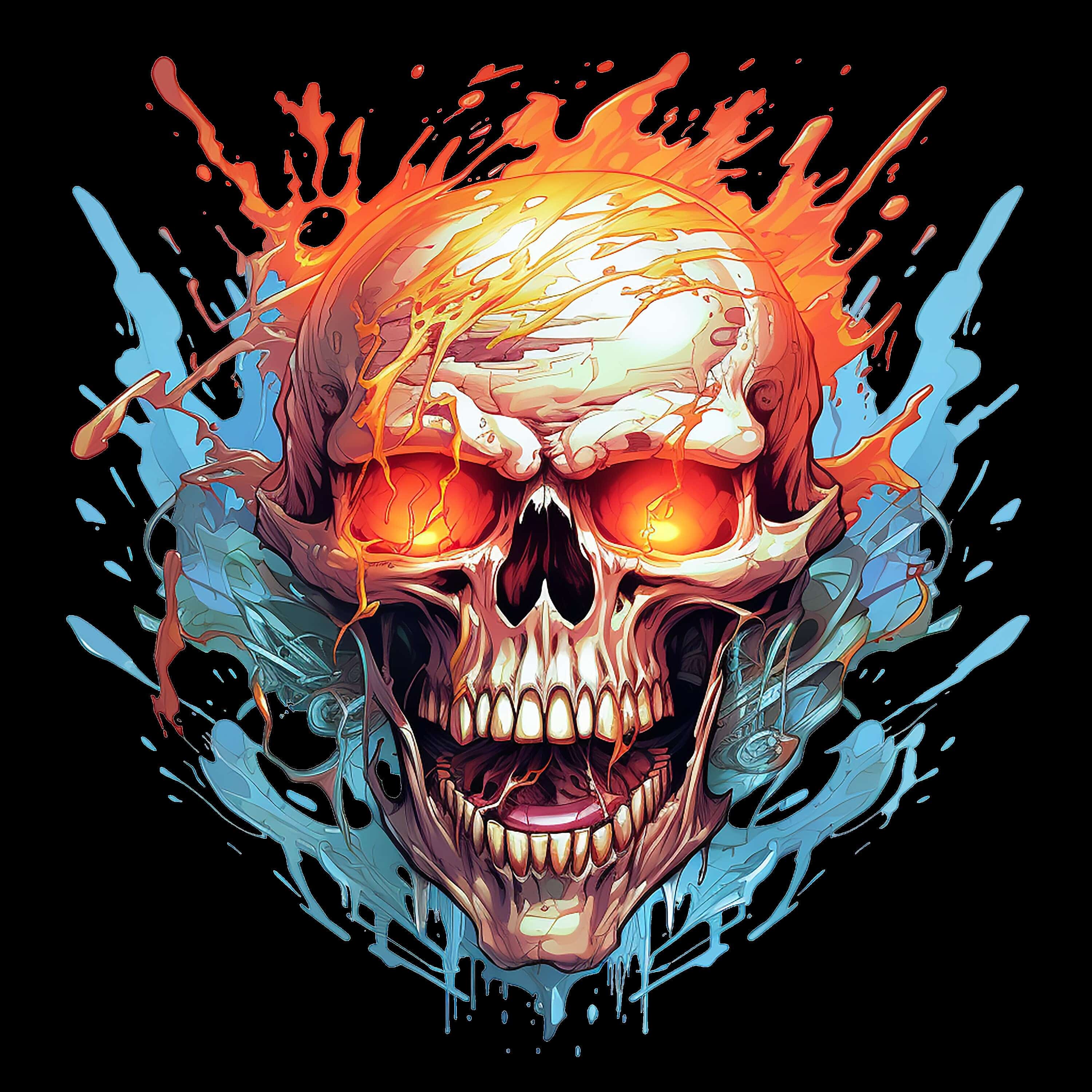 Color Splash Angry Skull - AllTrade Apparel