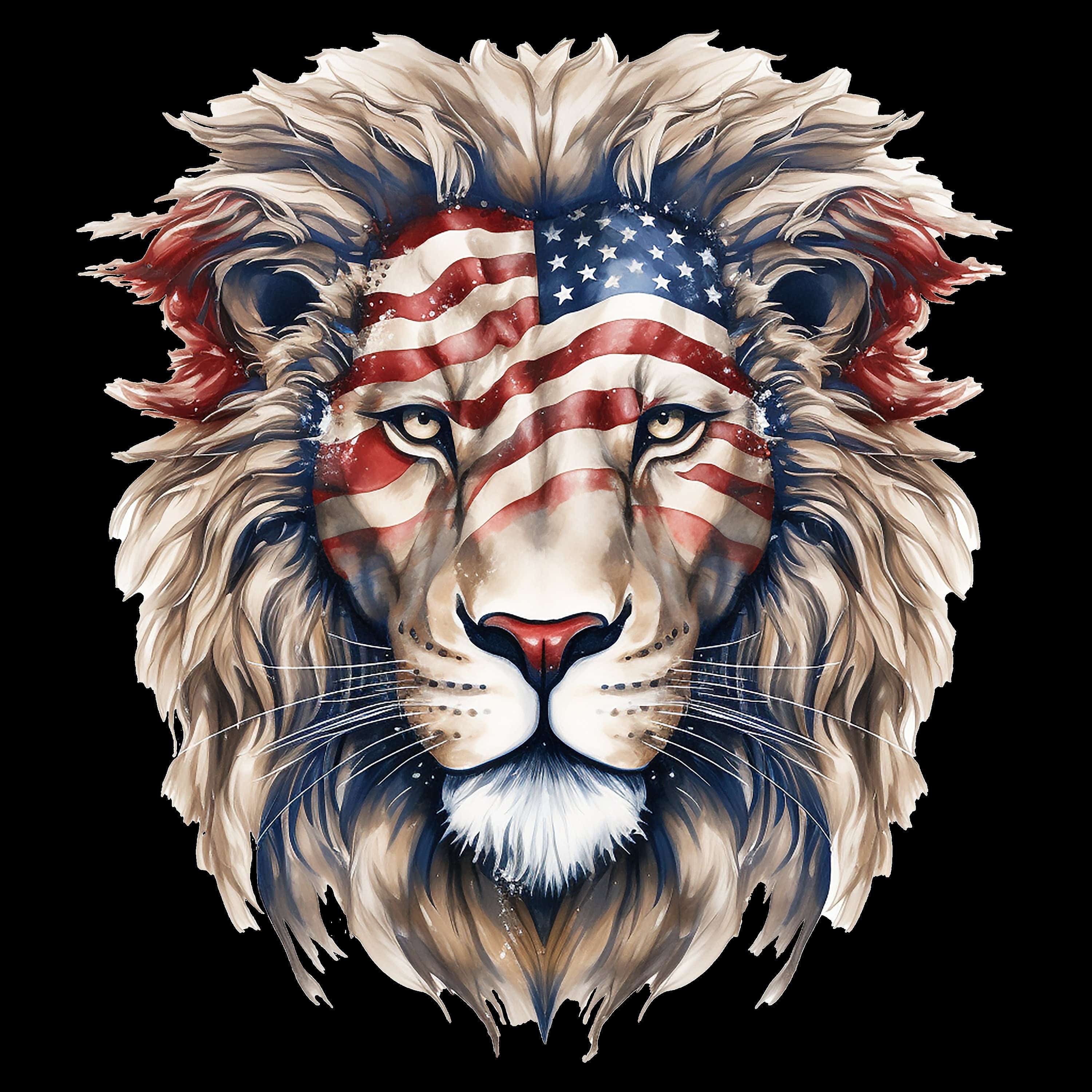 American Flag Lion Head 2 - AllTrade Apparel