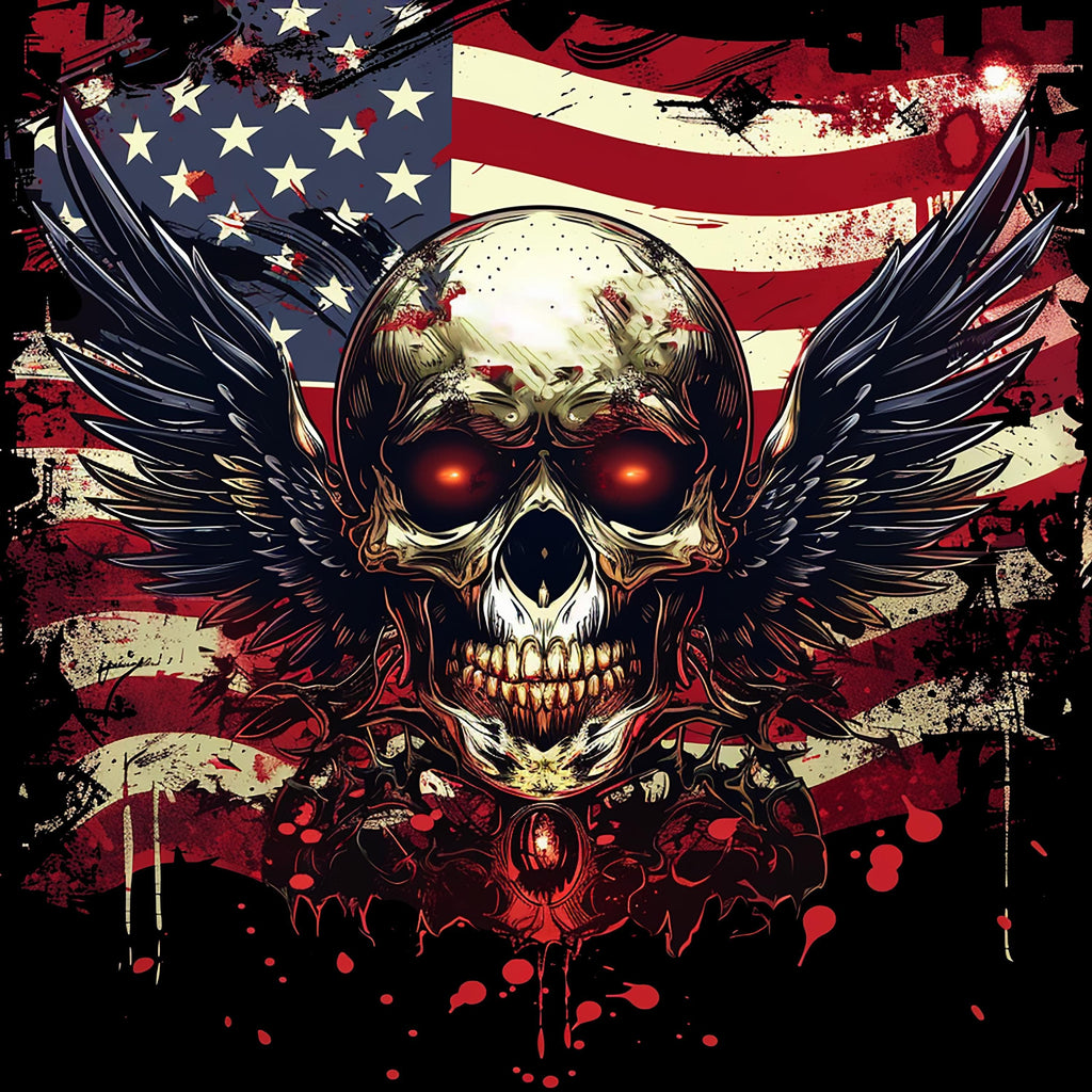 Winged Skull 6 T-Shirt, Longsleeve, Sweatshirt & Hoodie - AllTrade Apparel