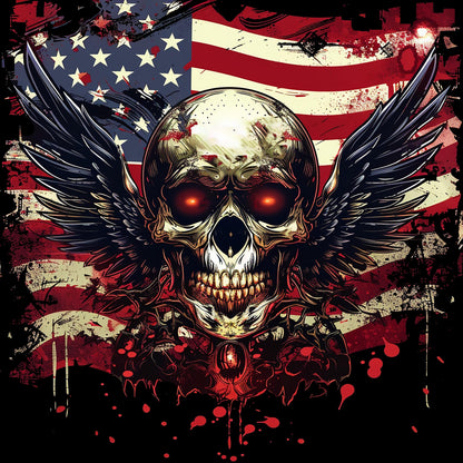 Winged Skull 6 T-Shirt, Longsleeve, Sweatshirt & Hoodie - AllTrade Apparel