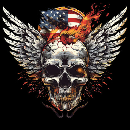 Winged Skull 9 T-Shirt, Longsleeve, Sweatshirt & Hoodie - AllTrade Apparel