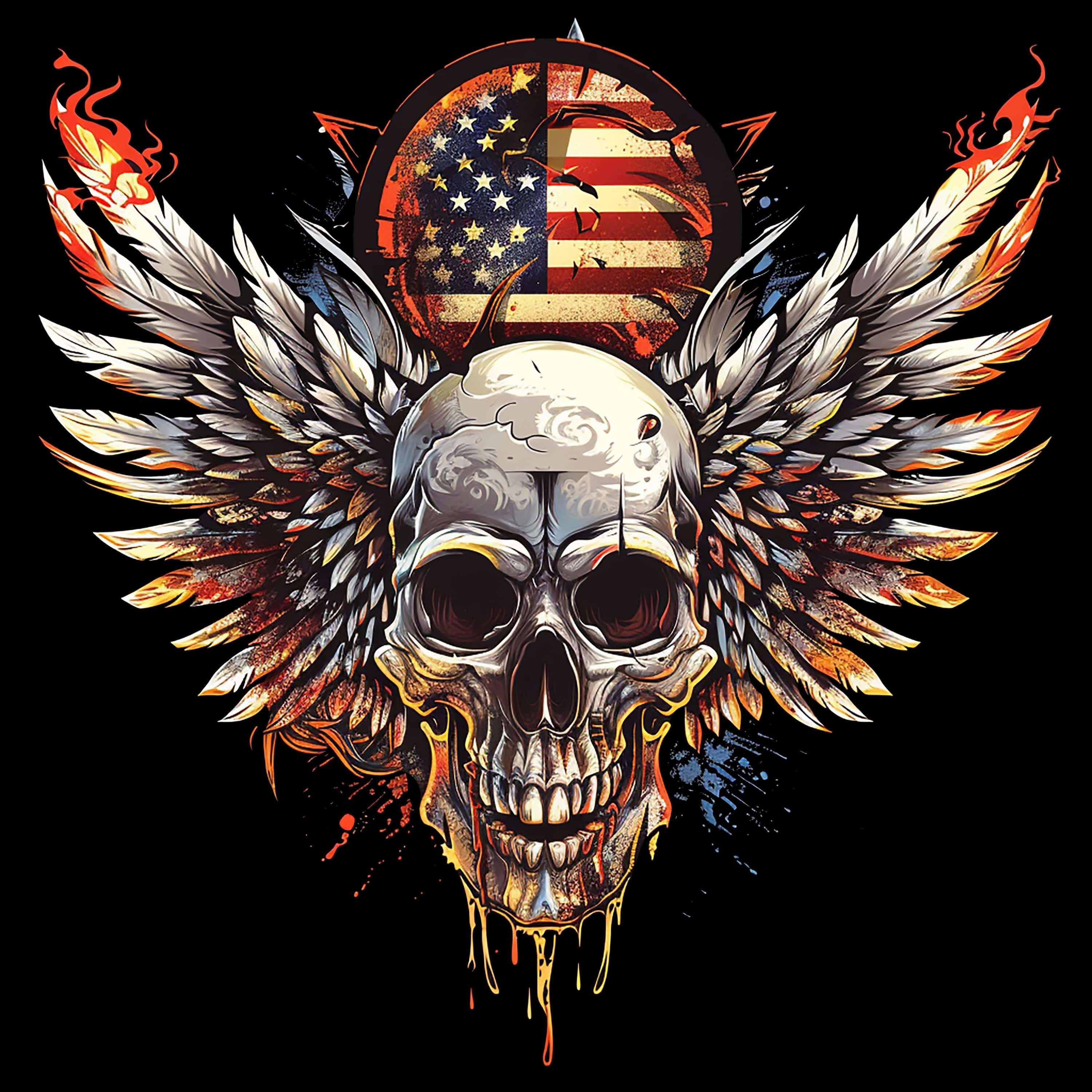 Winged Skull 14 T-Shirt, Longsleeve, Sweatshirt & Hoodie - AllTrade Apparel