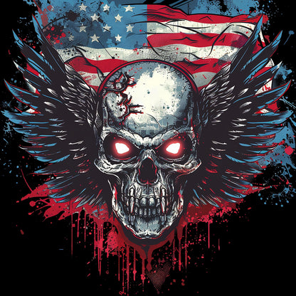 Winged Skull 2 T-Shirt, Longsleeve, Sweatshirt & Hoodie - AllTrade Apparel