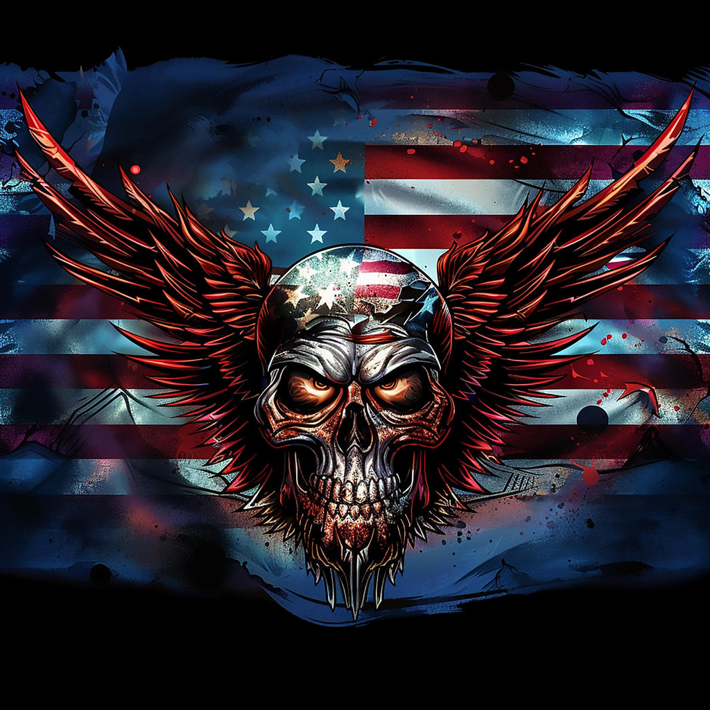 Winged Skull 4 T-Shirt, Longsleeve, Sweatshirt & Hoodie - AllTrade Apparel